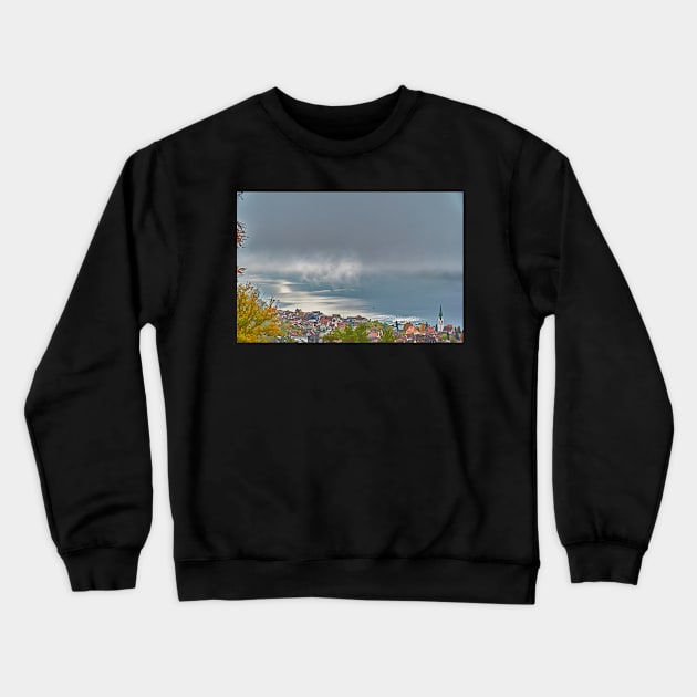 Sipplingen, Lake Constance, under the morning fog Crewneck Sweatshirt by mbangert